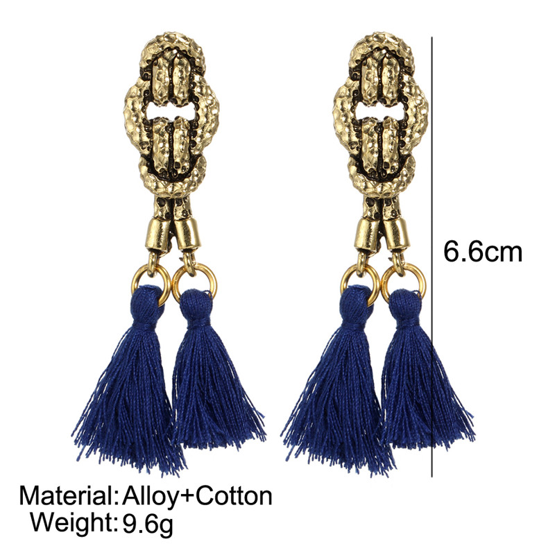Boho Rope Ethnic Bohemian Tassel Earrings Gold Stud Earrings Jewelry for Women Girls