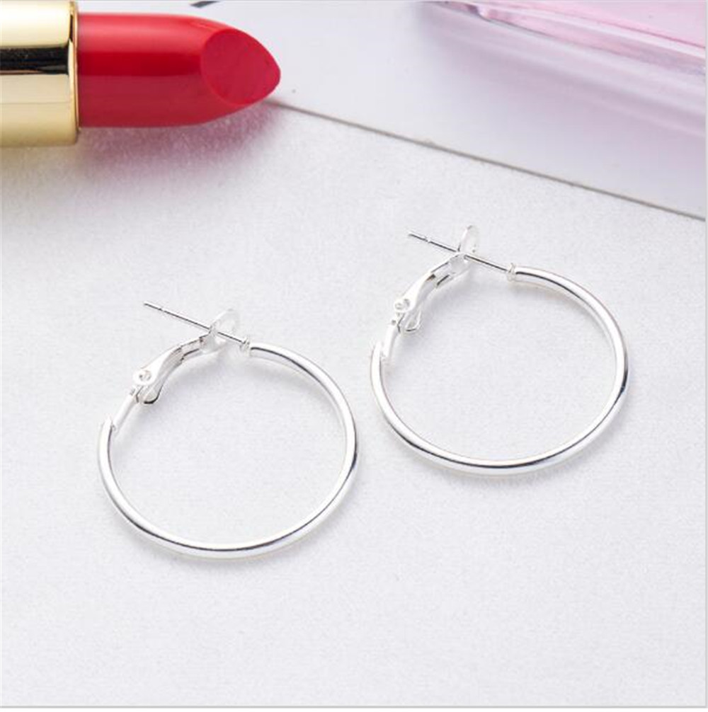 9 PCS/Lot Oversize Silver Color Circle Earring Set Exaggerated Smooth Earrings for Women