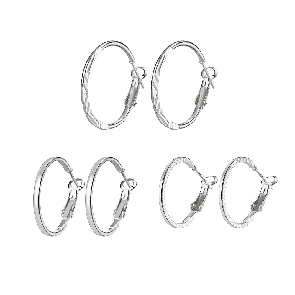 Statement Big Hoop Earrings Set Simple Metal Spiral Circle Large Hoop Earrings Fashion Jewelry