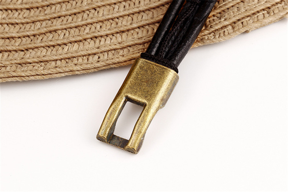 Fashion Multi-Layer High Quality Leather Man Bracelets Alloy Hook Link Chain Men Jewelry