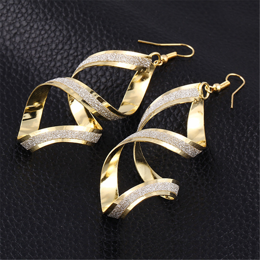 Women Long Earring Glitter Distortion Rotating Drop Earrings Eardrop Fashion Ear Jewelry Accessories
