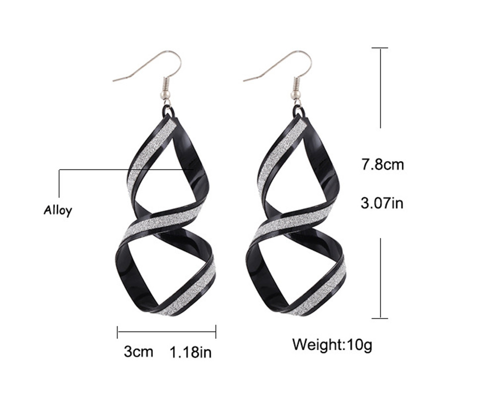 Women Long Earring Glitter Distortion Rotating Drop Earrings Eardrop Fashion Ear Jewelry Accessories