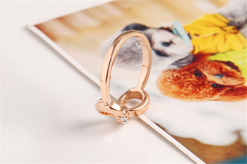 Fashion Cubic Zirconia Crystal Rings Women Statement Rose Gold Infinite Ring Wedding Jewelry