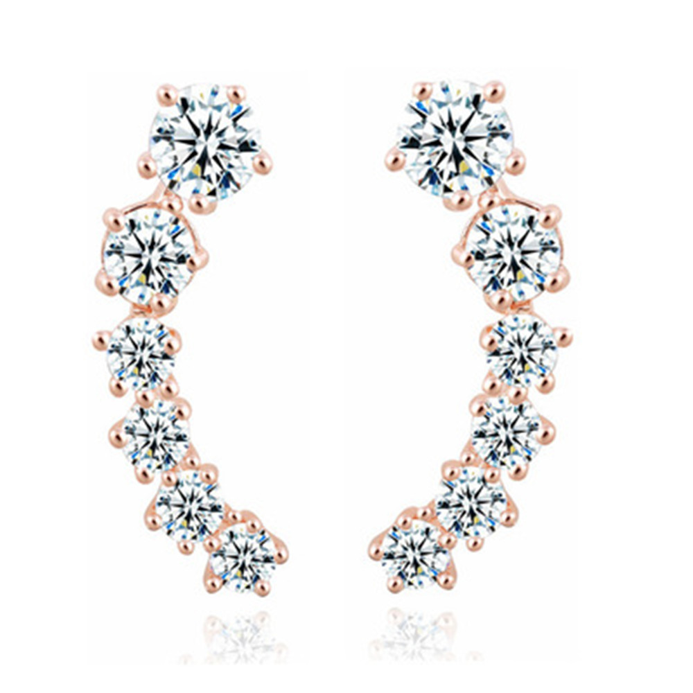 Moon Element Crystal Earrings Ear Hook for Women Girl Stud Earrings Best Gift Jewelry