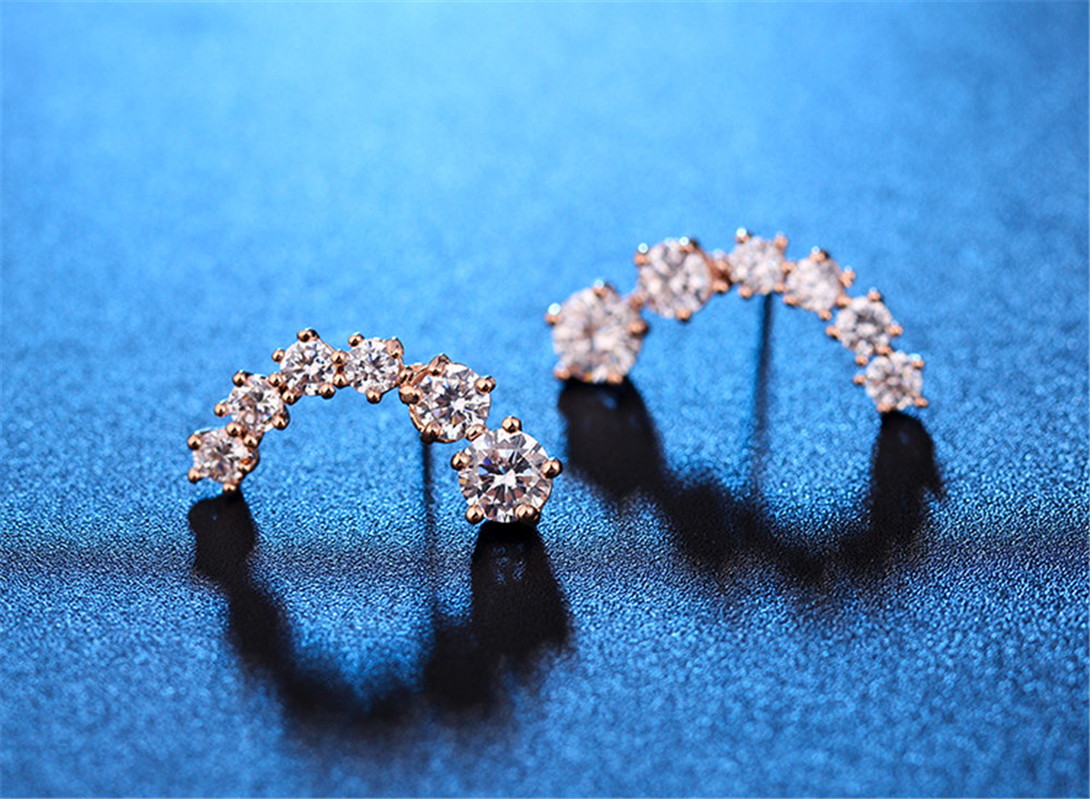 Moon Element Crystal Earrings Ear Hook for Women Girl Stud Earrings Best Gift Jewelry