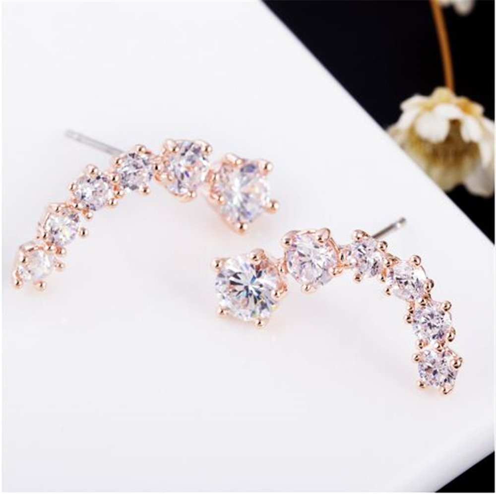 Moon Element Crystal Earrings Ear Hook for Women Girl Stud Earrings Best Gift Jewelry