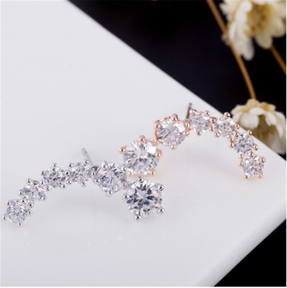 Moon Element Crystal Earrings Ear Hook for Women Girl Stud Earrings Best Gift Jewelry