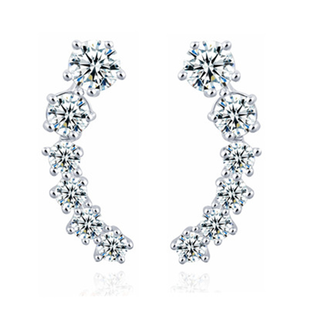 Moon Element Crystal Earrings Ear Hook for Women Girl Stud Earrings Best Gift Jewelry