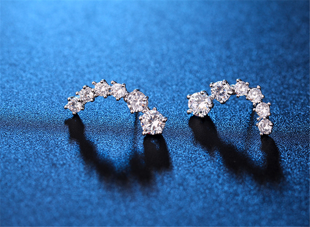 Moon Element Crystal Earrings Ear Hook for Women Girl Stud Earrings Best Gift Jewelry