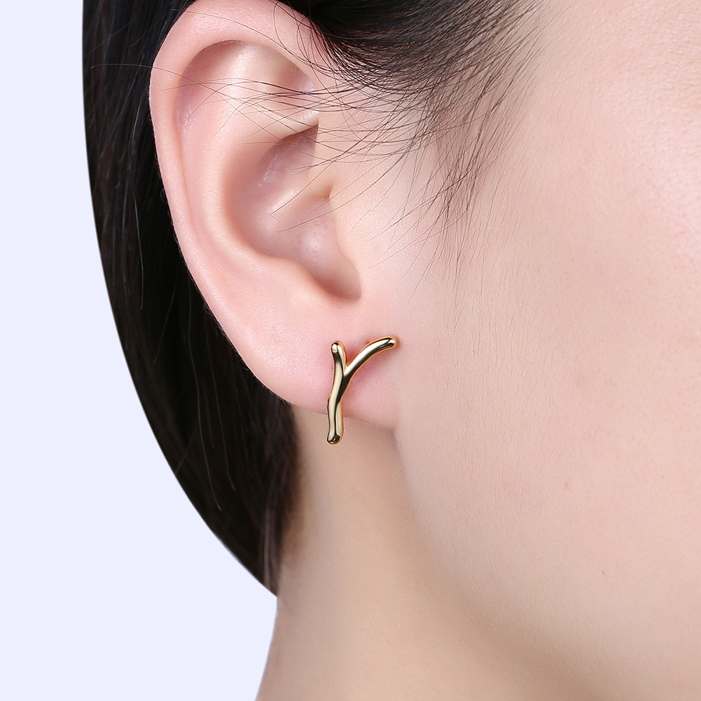 3 Colors Fashion Christmas Antlers Charms Earrings Stud Party Jewelry for Women
