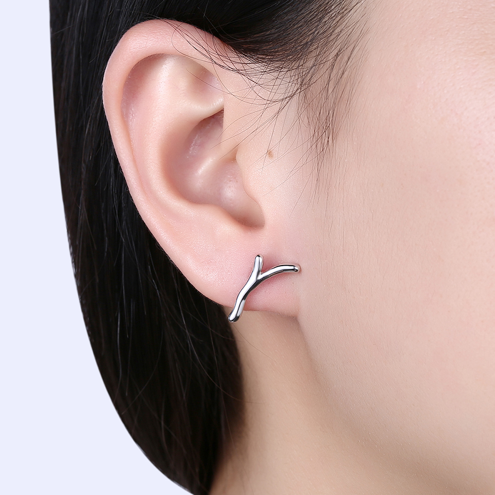 3 Colors Fashion Christmas Antlers Charms Earrings Stud Party Jewelry for Women