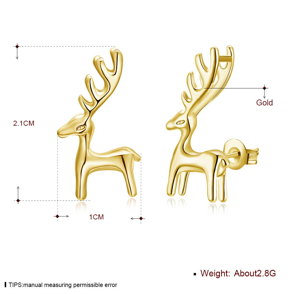 Christmas Gifts Deer Stud Earrings Ethnic Piercing For Women Girls Cute Party Jewelry