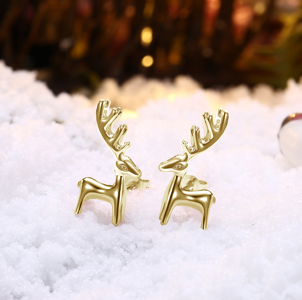 Christmas Gifts Deer Stud Earrings Ethnic Piercing For Women Girls Cute Party Jewelry
