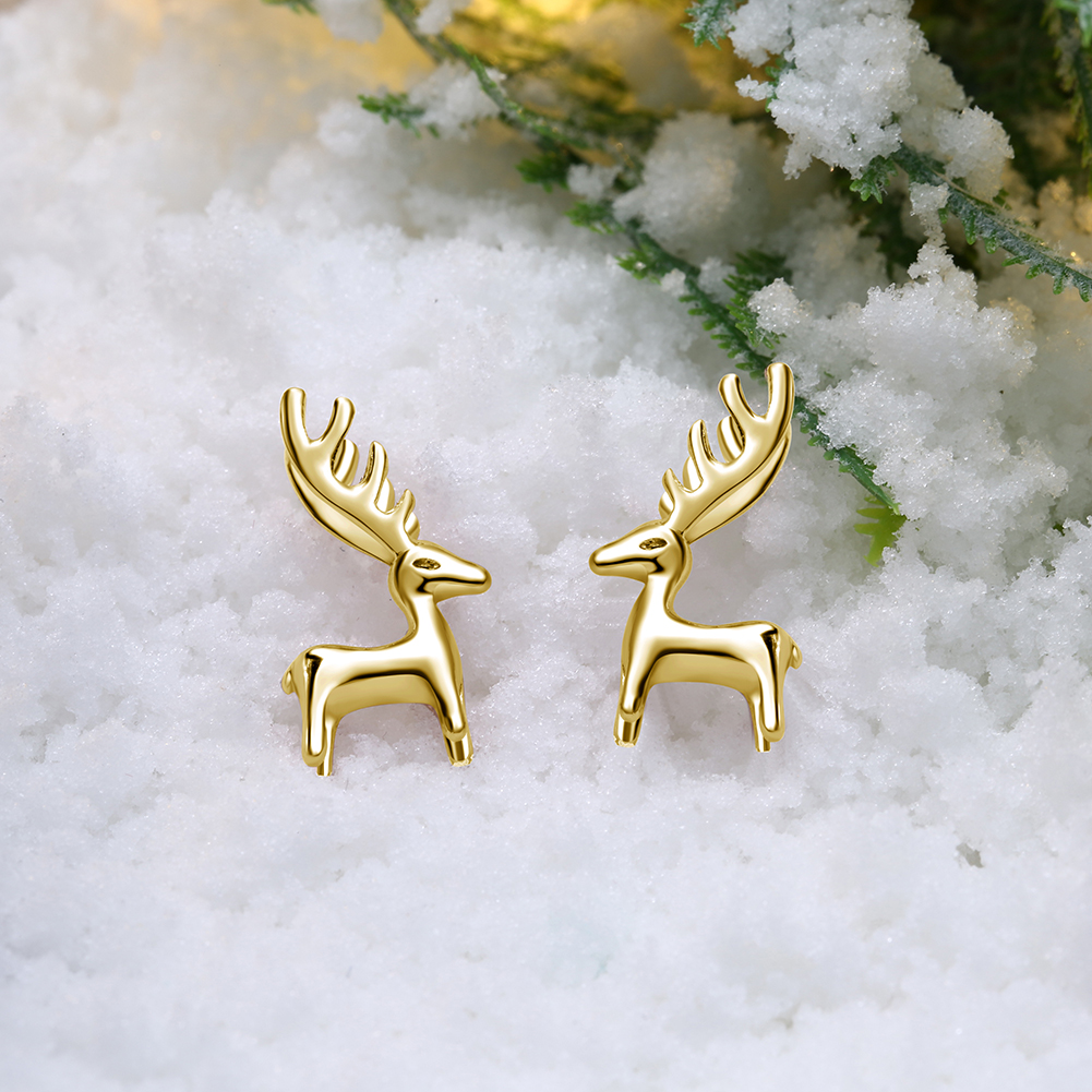 Christmas Gifts Deer Stud Earrings Ethnic Piercing For Women Girls Cute Party Jewelry