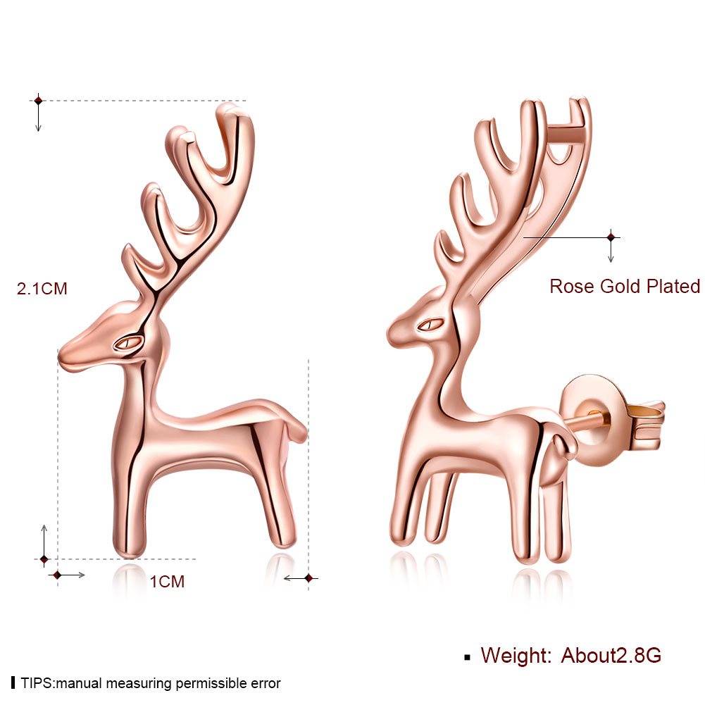 Christmas Gifts Deer Stud Earrings Ethnic Piercing For Women Girls Cute Party Jewelry