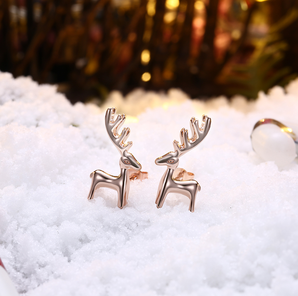 Christmas Gifts Deer Stud Earrings Ethnic Piercing For Women Girls Cute Party Jewelry