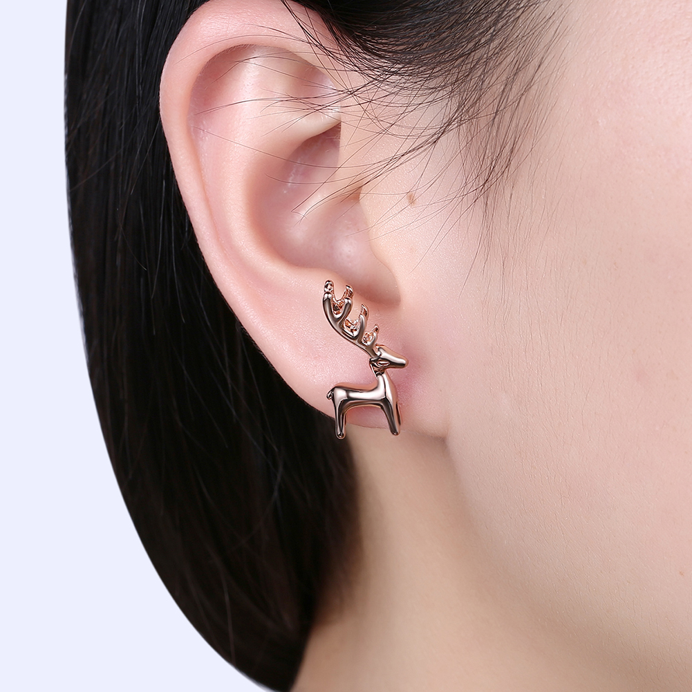 Christmas Gifts Deer Stud Earrings Ethnic Piercing For Women Girls Cute Party Jewelry