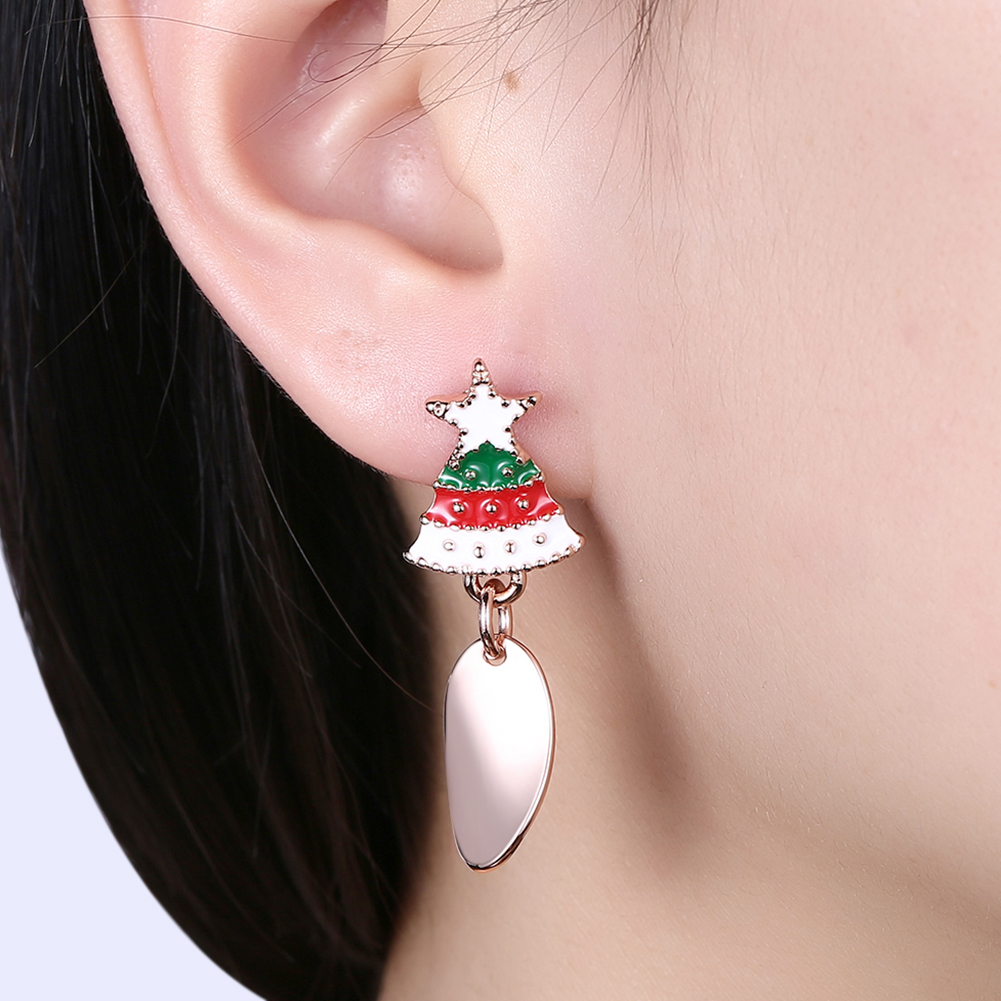 Christmas Tree Reindeer Stud Earrings Jewelry Asymmetrical Earrings for Women Gifts
