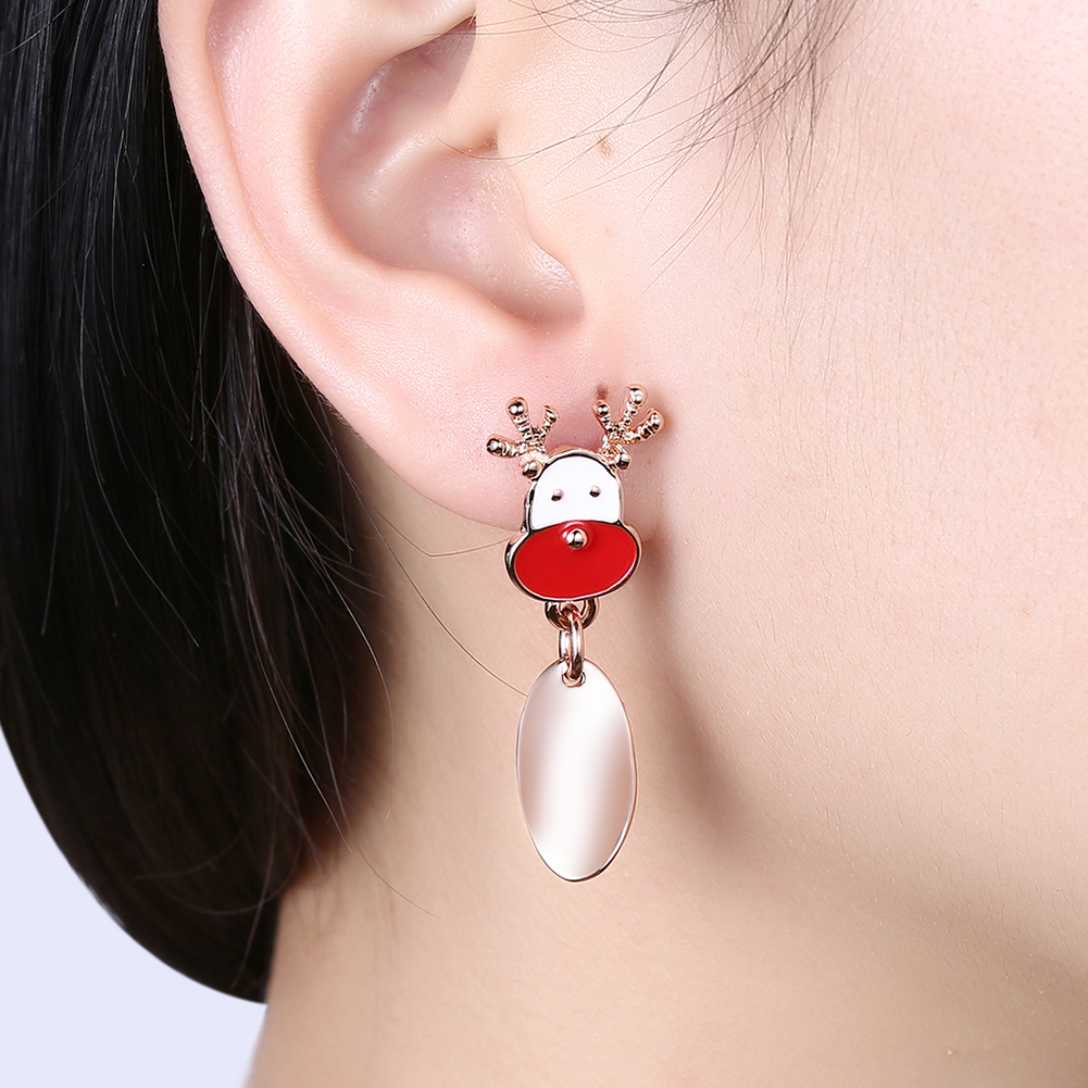 Christmas Tree Reindeer Stud Earrings Jewelry Asymmetrical Earrings for Women Gifts