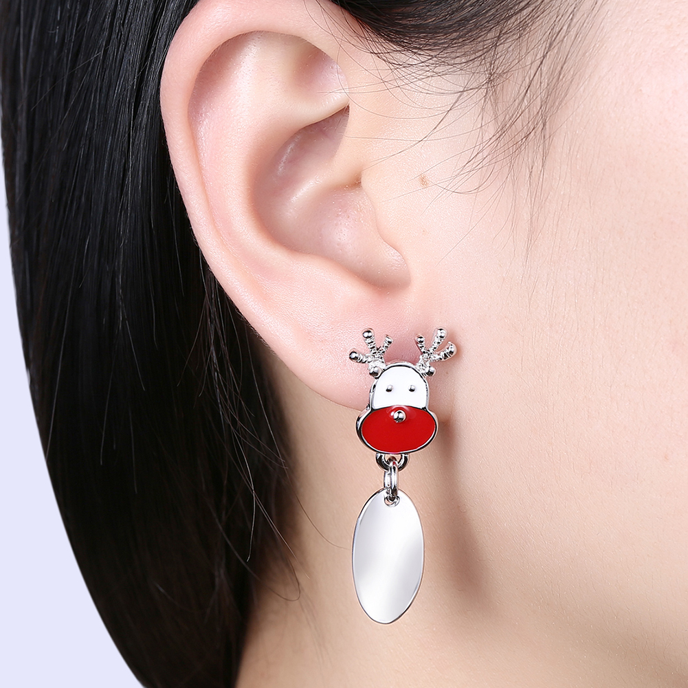 Christmas Tree Reindeer Stud Earrings Jewelry Asymmetrical Earrings for Women Gifts