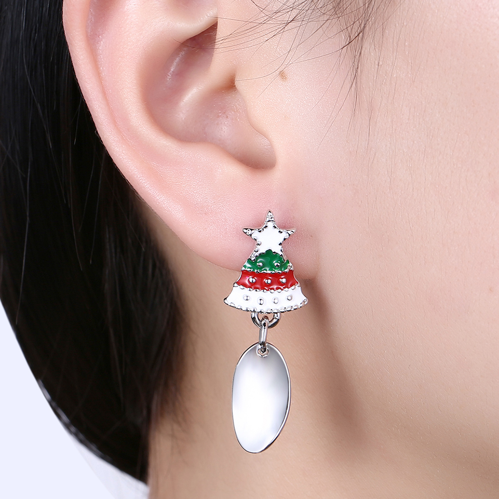 Christmas Tree Reindeer Stud Earrings Jewelry Asymmetrical Earrings for Women Gifts