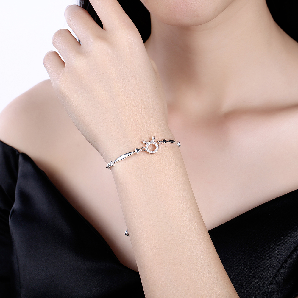 925 Sterling Silver 12 Constellation Bracelet taurus Fashion Trend Bracelets