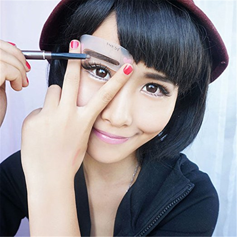 3 in 1 Fashion Easy Magic Eyebrow Shaping Stencils Card Artifact Applicance Guide Aids Thrush Tools