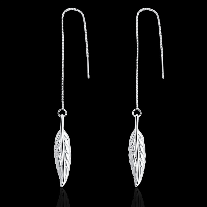 New Fashion Dangling Pendant Leaf Tassel Long Earrings Famale Trendy Drop Leaves Earrings Jewelry