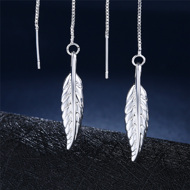New Fashion Dangling Pendant Leaf Tassel Long Earrings Famale Trendy Drop Leaves Earrings Jewelry