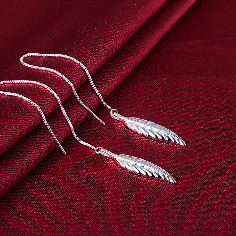 New Fashion Dangling Pendant Leaf Tassel Long Earrings Famale Trendy Drop Leaves Earrings Jewelry