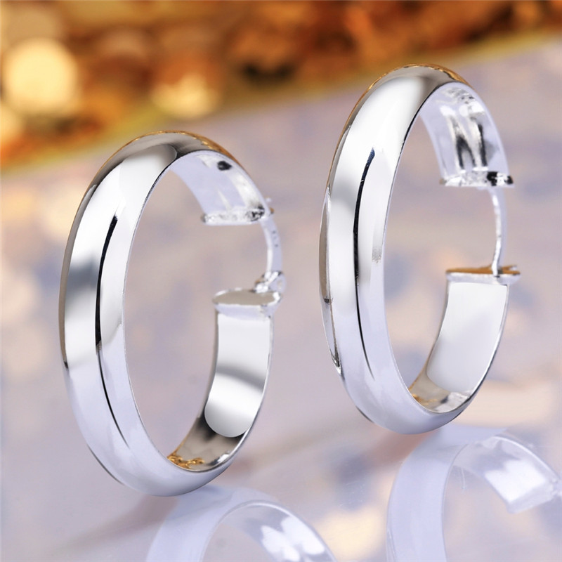 Fasion Circular Earrings Silver Plated Circle Earrings Copper Ear Earrings Women Accessories