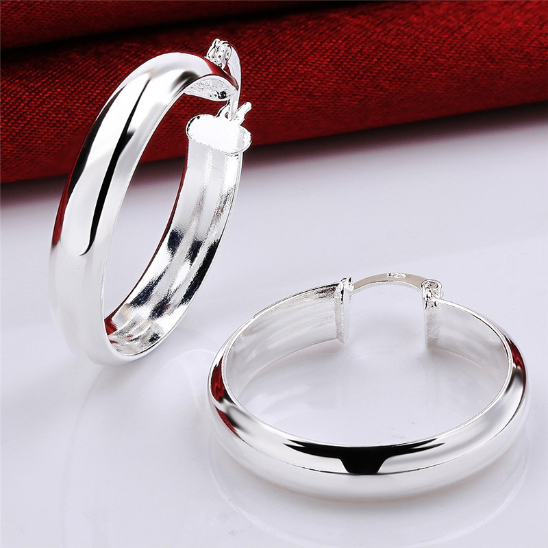 Fasion Circular Earrings Silver Plated Circle Earrings Copper Ear Earrings Women Accessories