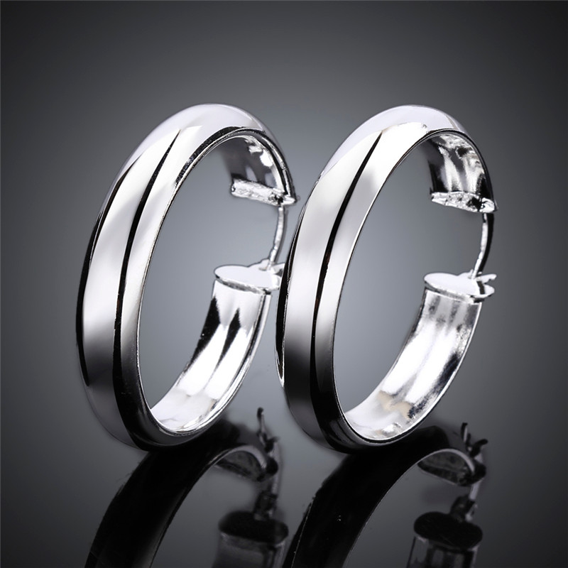 Fasion Circular Earrings Silver Plated Circle Earrings Copper Ear Earrings Women Accessories