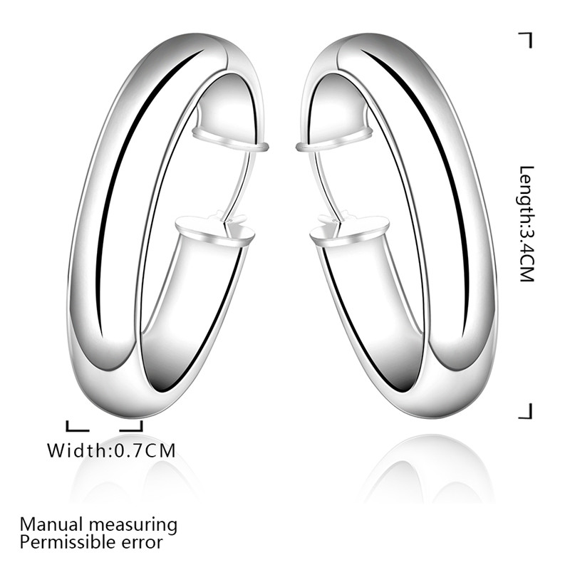 Fasion Circular Earrings Silver Plated Circle Earrings Copper Ear Earrings Women Accessories