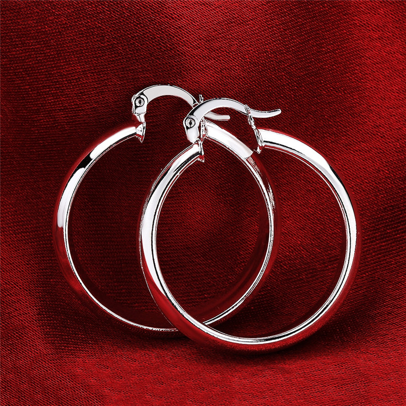 Fasion Circular Earrings Silver Plated Circle Earrings Copper Ear Earrings Women Accessories