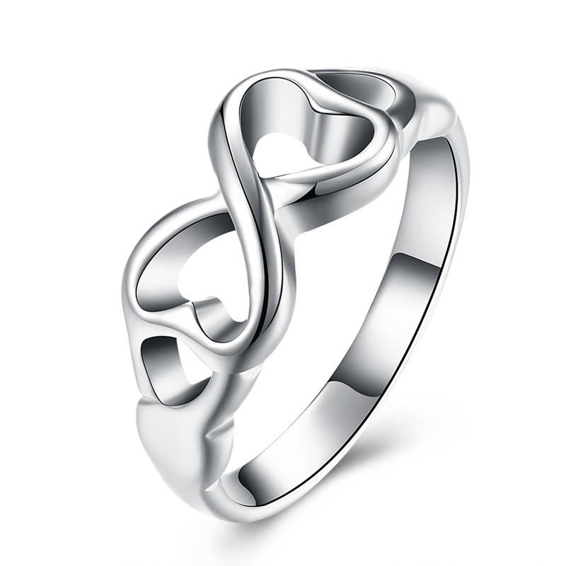 Women Fashion Infinity Rings Jewelry Silver Plated Finger Rings Silver Bowknot Ring Wedding Ring