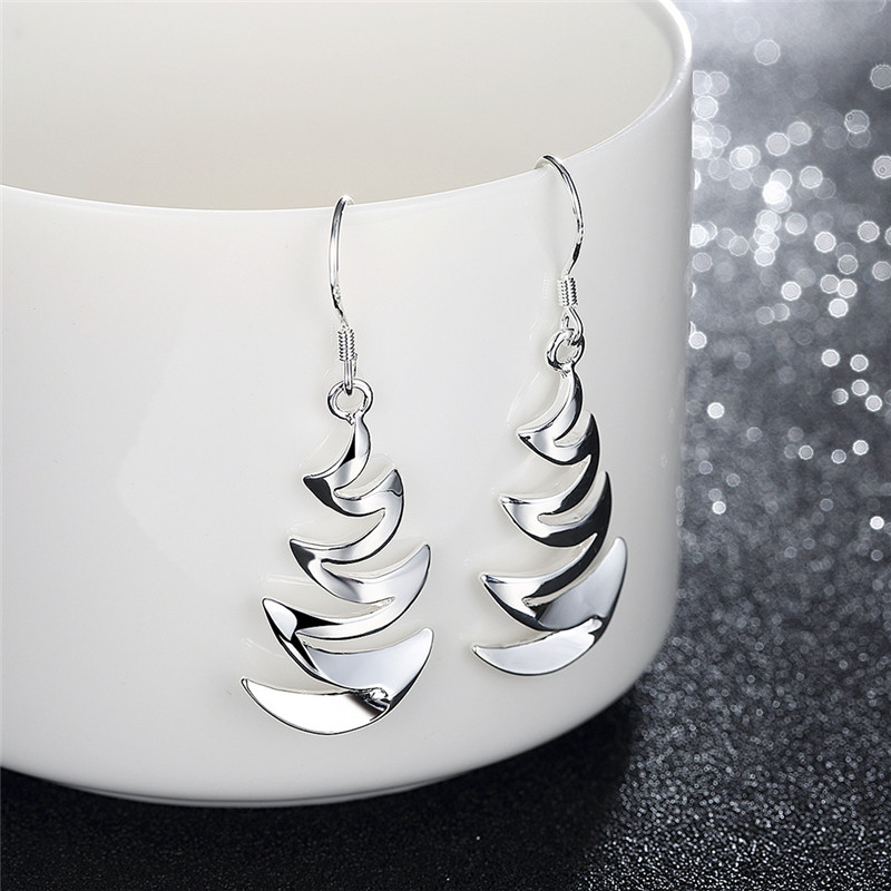 Fashion Crescent Bay Silver Women Earrings Silver Plated Earring Wedding Jewelry Accessories