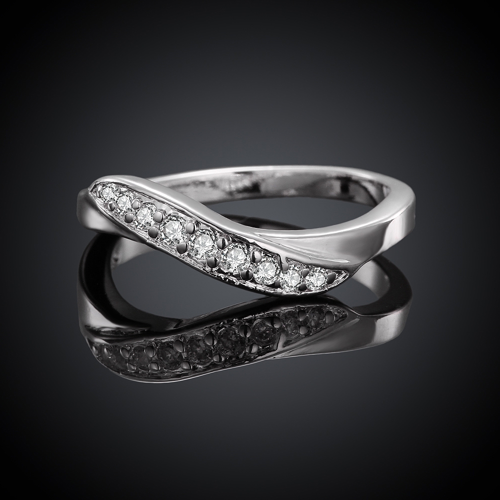 Silver Plated Ring Gemstone Jewelry White Gold Twist Of Fate for Women's &amp; Men Rings