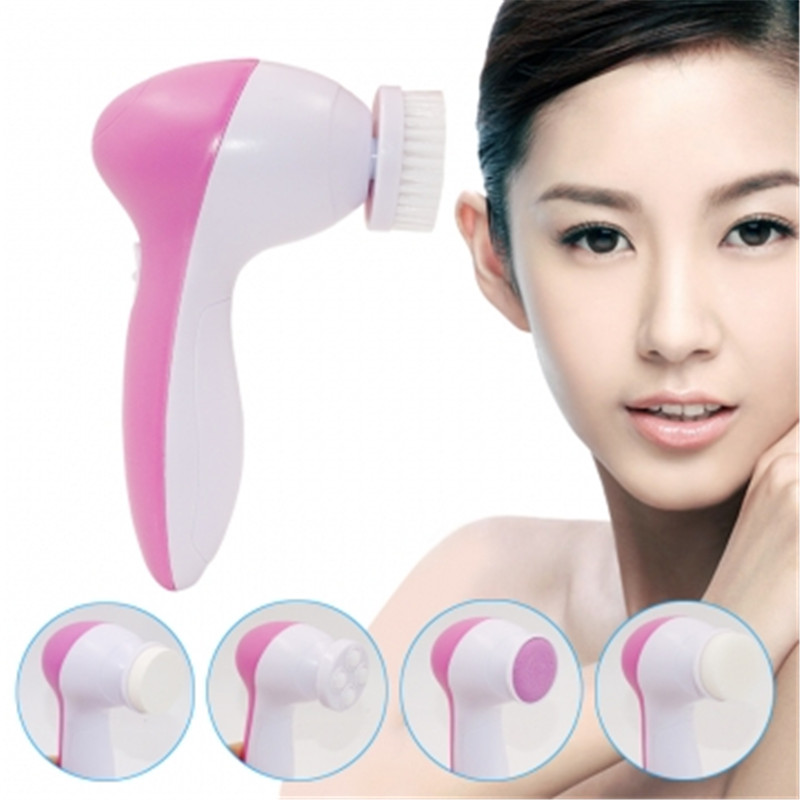 1pcs 5 in 1 Electric Wash Face Machine Facial Pore Cleaner Body Cleaning Massage Mini Skin Beauty