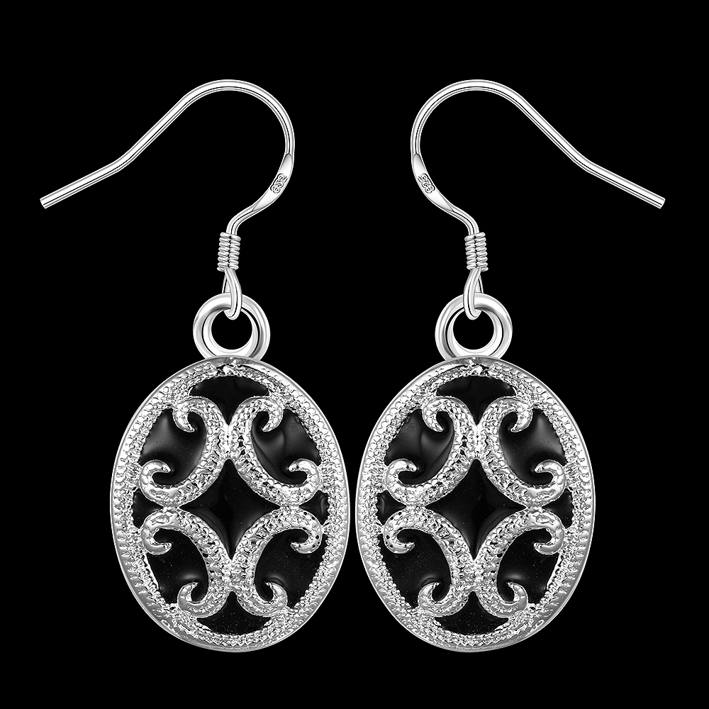 New Fasihon Stud Earring Oval Retro Style Silver Color Earing for women