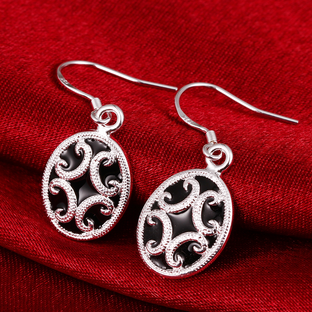 New Fasihon Stud Earring Oval Retro Style Silver Color Earing for women