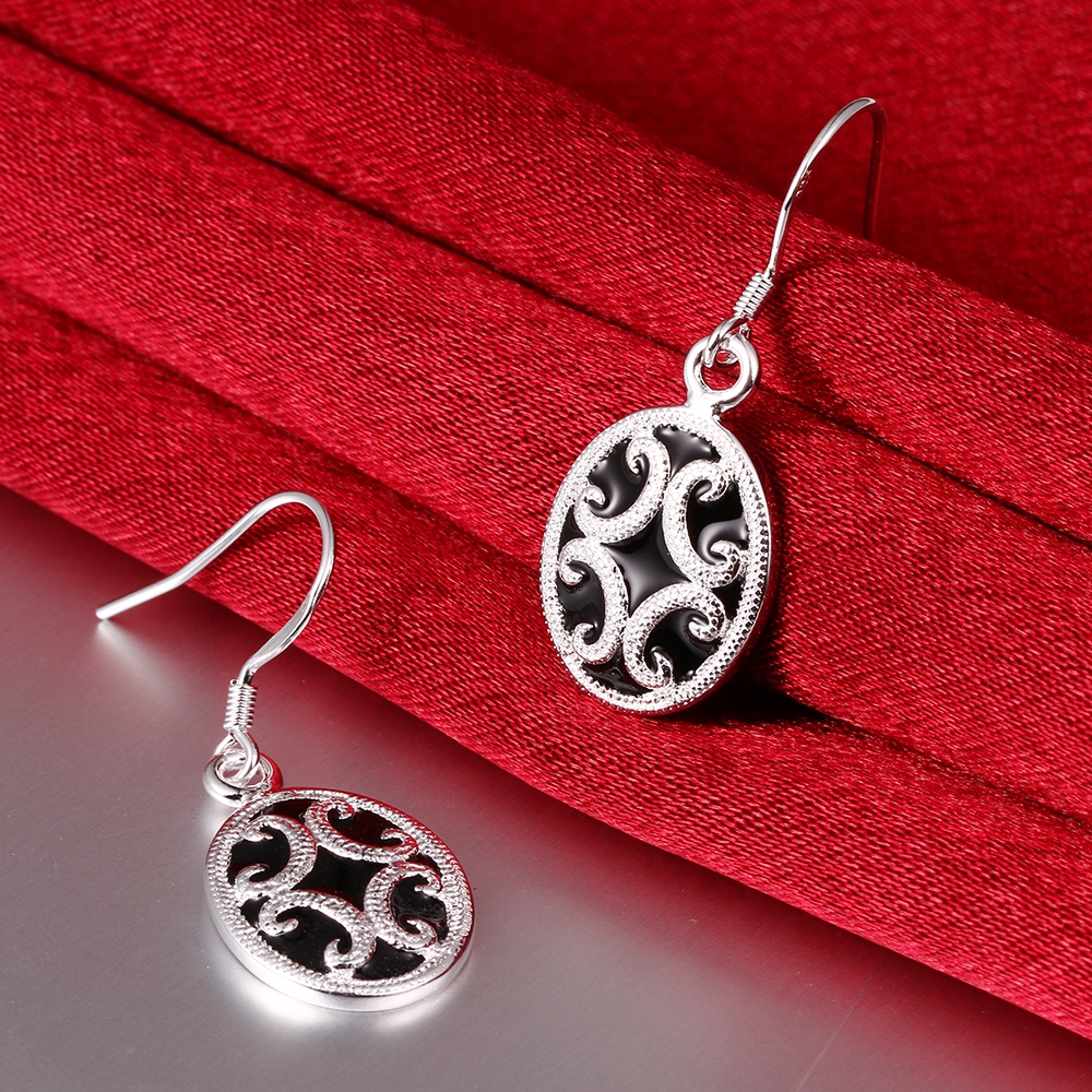 New Fasihon Stud Earring Oval Retro Style Silver Color Earing for women