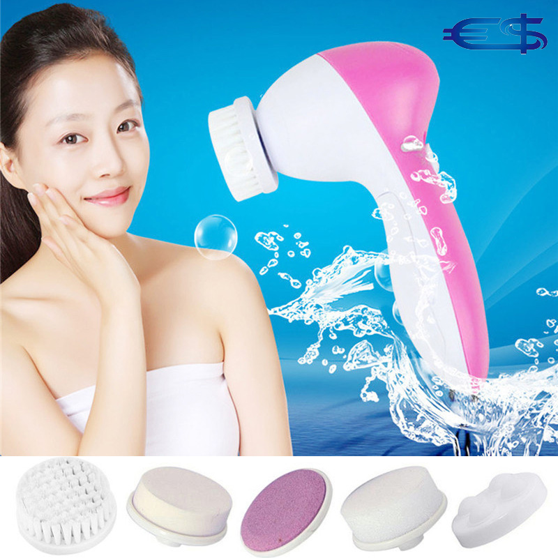 1pcs 5 in 1 Electric Wash Face Machine Facial Pore Cleaner Body Cleaning Massage Mini Skin Beauty