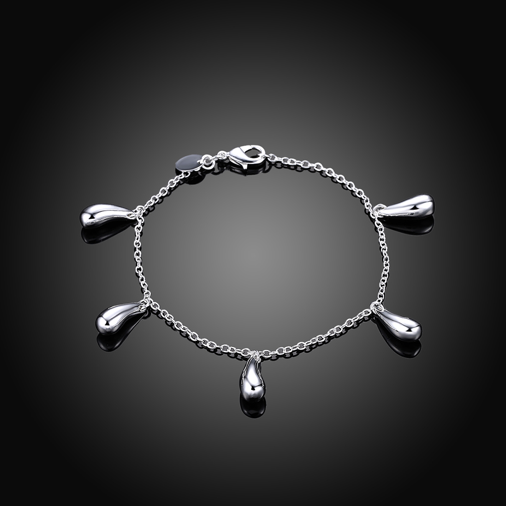 Silver Solid Color Bracelets For Women Simple Five Water Drop Fashion Women Jewelry Bracelet