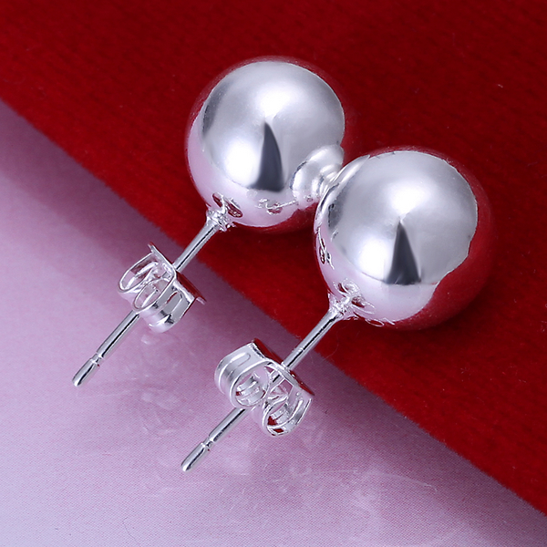 10MM High Quality Jewelry Silver Plated Bead Earrings for Women Best Gift