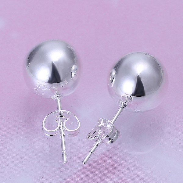 10MM High Quality Jewelry Silver Plated Bead Earrings for Women Best Gift
