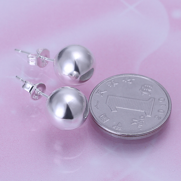10MM High Quality Jewelry Silver Plated Bead Earrings for Women Best Gift