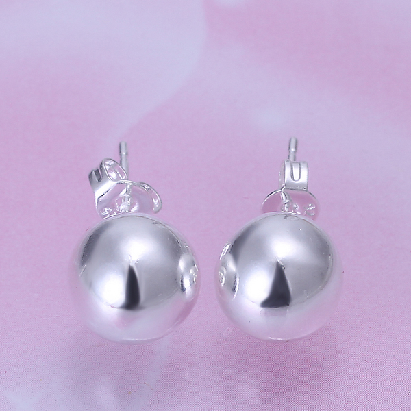 10MM High Quality Jewelry Silver Plated Bead Earrings for Women Best Gift