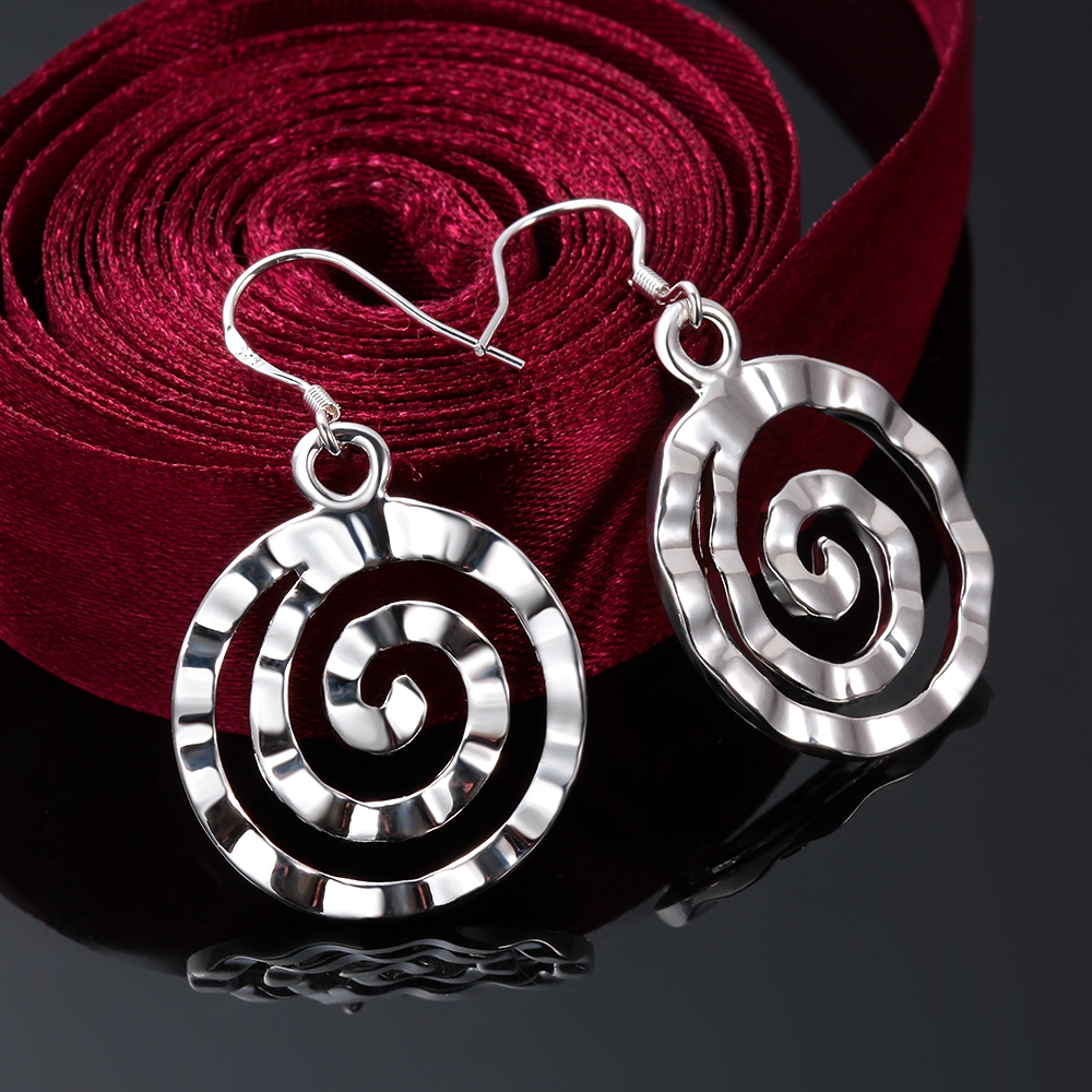High Quality Dangle Earrings Round Thread Shape Silver Plated Earrings Fashion Silver-Plated Jewelry