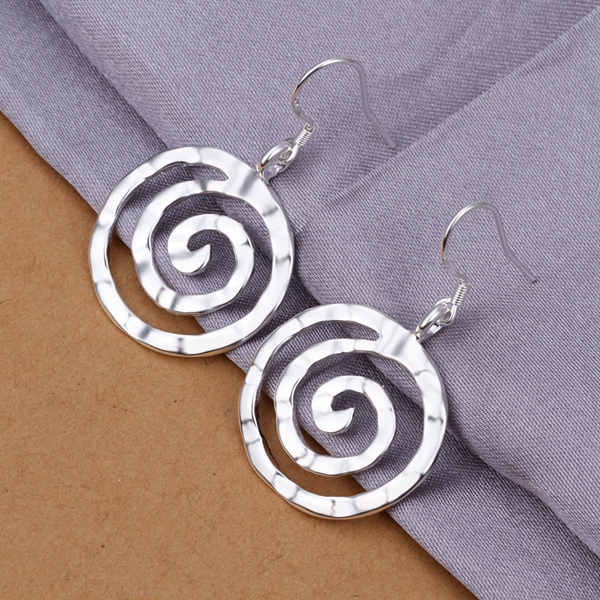 High Quality Dangle Earrings Round Thread Shape Silver Plated Earrings Fashion Silver-Plated Jewelry